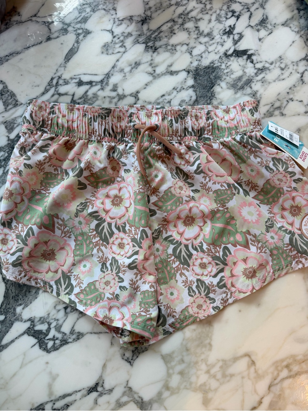Roxy Pink & Green Floral Sleep Shorts
